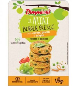 Grazie a DimmidiSì il banco frigo dell'ortofrutta continua a crescere: in arrivo i nuovi burger e miniburger 100% vegetali