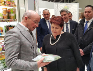 Stand La Linea Verde a Fruitlogistica con la presenza Teresa Bellanova, Ministro Italiano delle politiche agricole